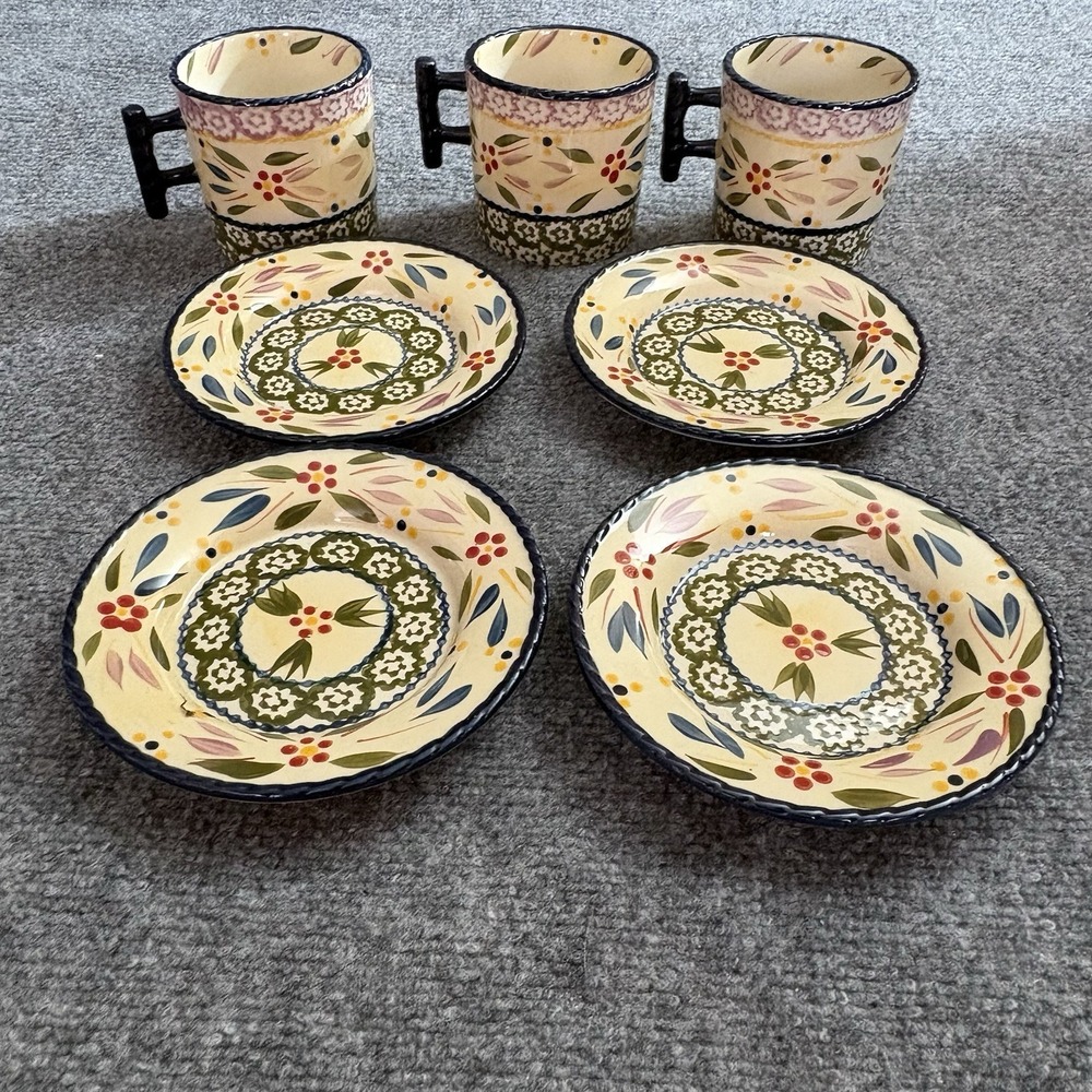 Temptations By Tara Old World 4 Plates 3 Mugs Ovenware Set Replacement Farmhouse